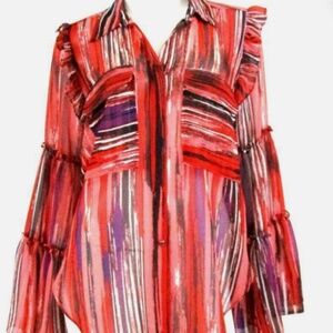 MISA Los Angeles Ruffle Sleeve Blouse